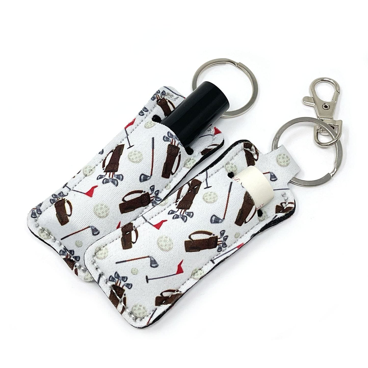 allydrew 10 Pack Chapstick Holder Keychain, Keyring for Lip Balm Lip Gloss Lipstick with 10 Pieces Metal Keyring Clasps, Golf Beauty & Personal Care allydrew
