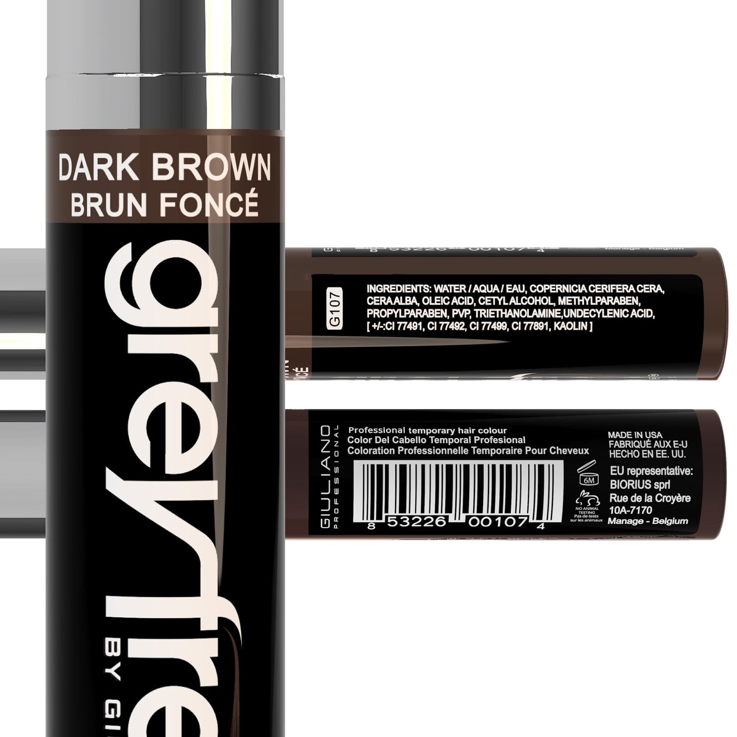 Greyfree Hair Mascara Root Touch-Up for Gray Hair | Precision Hairline Concealer for Brows & Beard (DARK BROWN) Beauty & Personal Care Greyfree