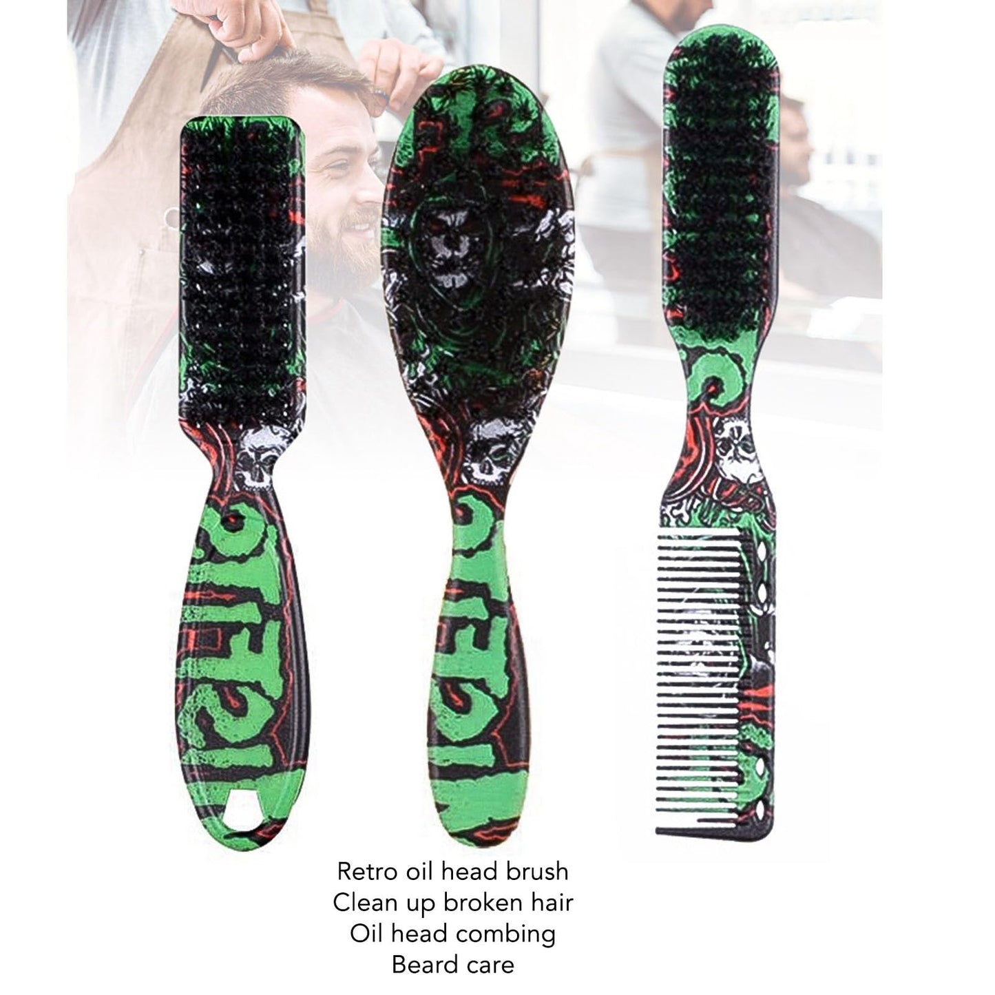Professional 3pcs Men Beard Brush Set with Comb, Versatile Styling, Reinforced Design, Comfortable Grip, Gentle and Efficient Beard Grooming Suitable Beauty and Personal Care Luqeeg