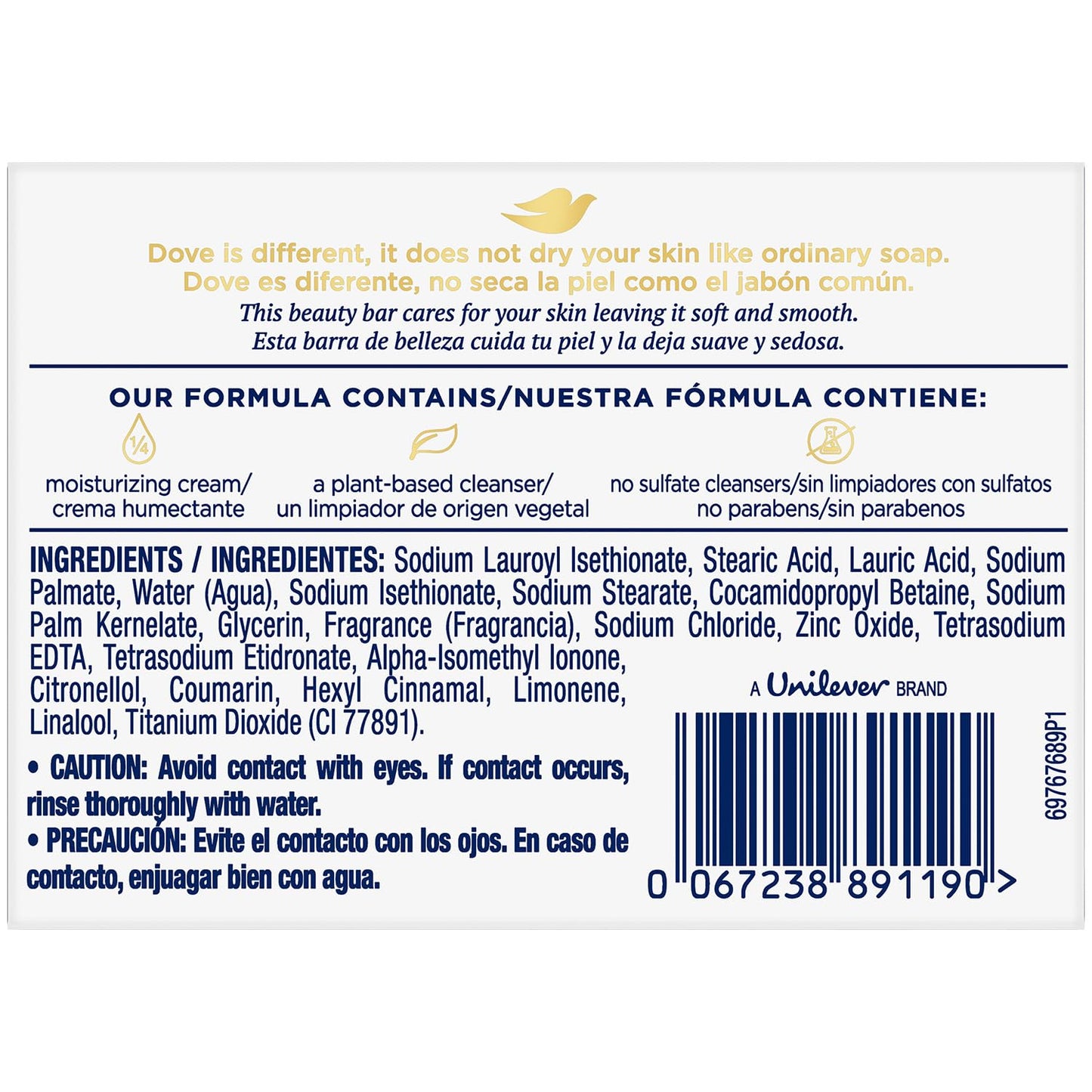 Dove Soap, Original Beauty Bar 3-Pack - 3-in-1 Moisturizing Face, Body & Hand Soap, 4.75 Oz Ea Beauty & Personal Care Dove