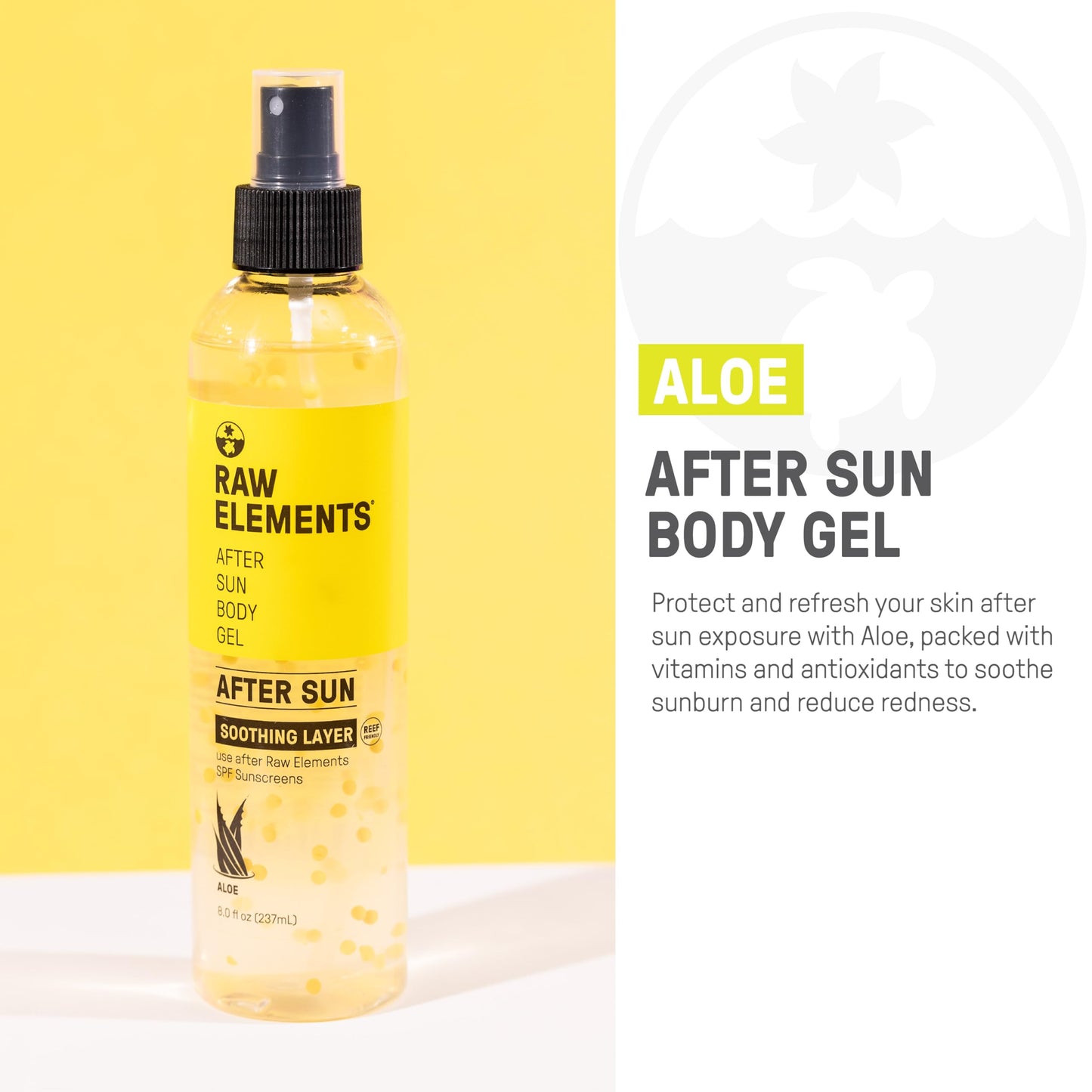 Raw Elements After Sun Body Gel Skin Care with Aloe Balls Beauty & Personal Care Raw Elements