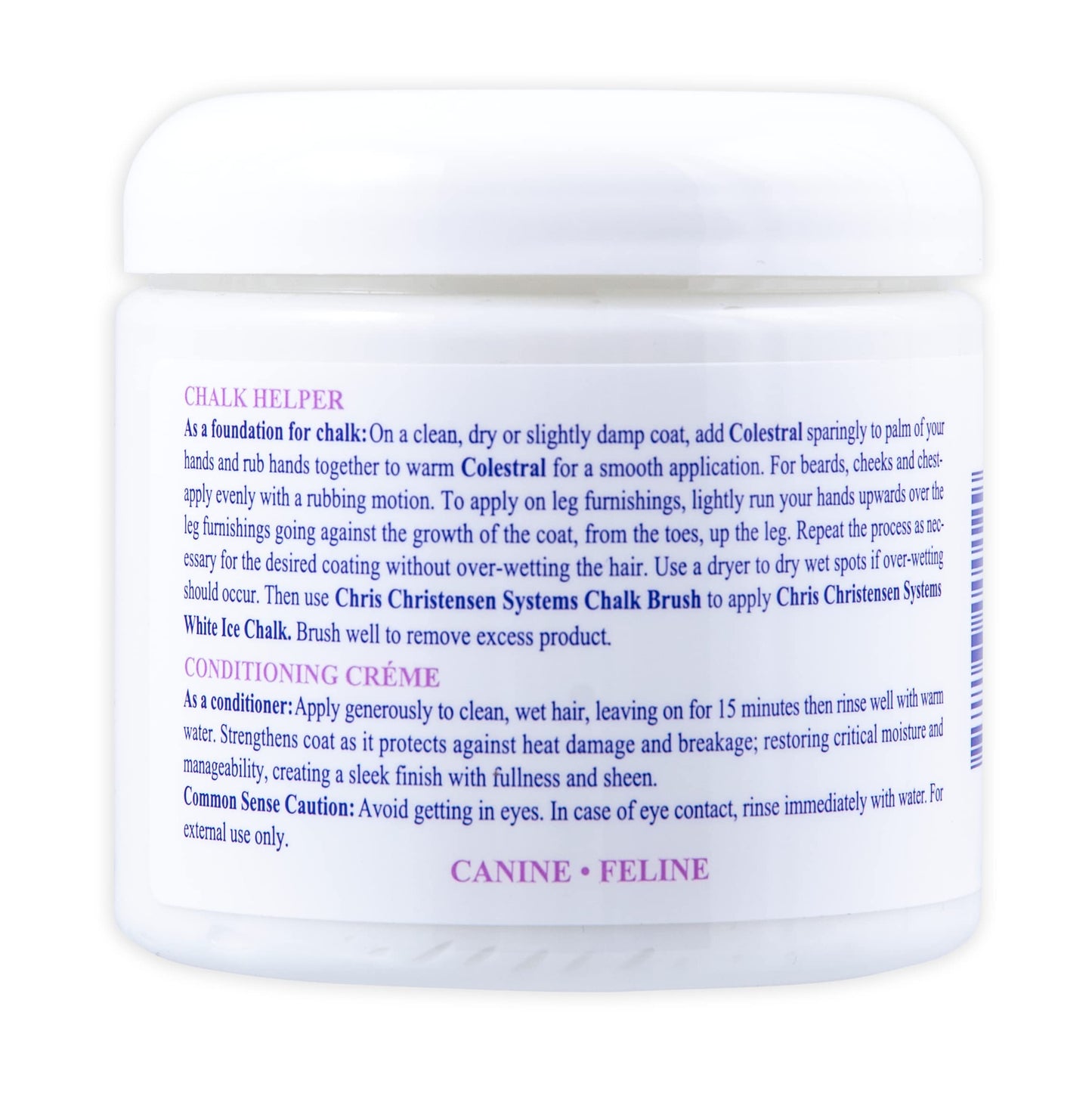 Chris Christensen Colestral Chalk Helper Conditioning Crème, Groom Like a Professional, Restores Moisture, 16 oz Jar Beauty & Personal Care Chris Christensen
