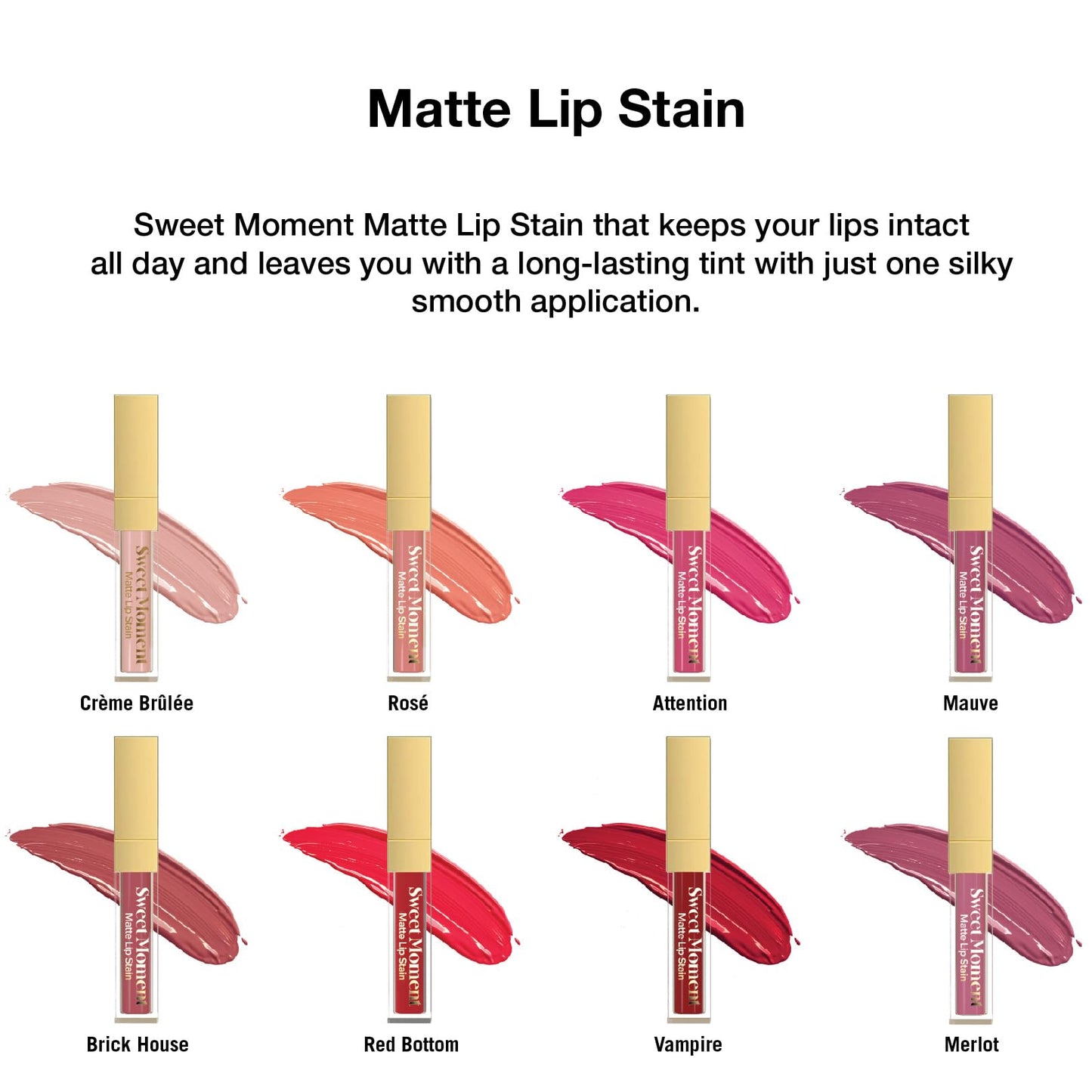 Sistar Sweet Moments Matte Lip Stain Long-Lasting Matte Finish Vivid High Pigment Colors Smooth and Sweet 1.5 mL / 0.05 fl. oz. (Vampire) Beauty & Personal Care Sistar