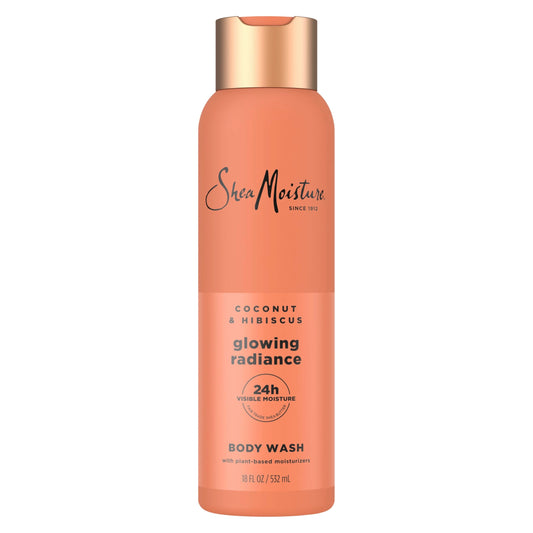 SheaMoisture Coconut Hibiscus Body Wash Glowing Radiance Glowing Radiance body wash for 24H Visible Moisture for Healthy, Glowing Skin 18 oz Beauty & Personal Care Shea Moisture