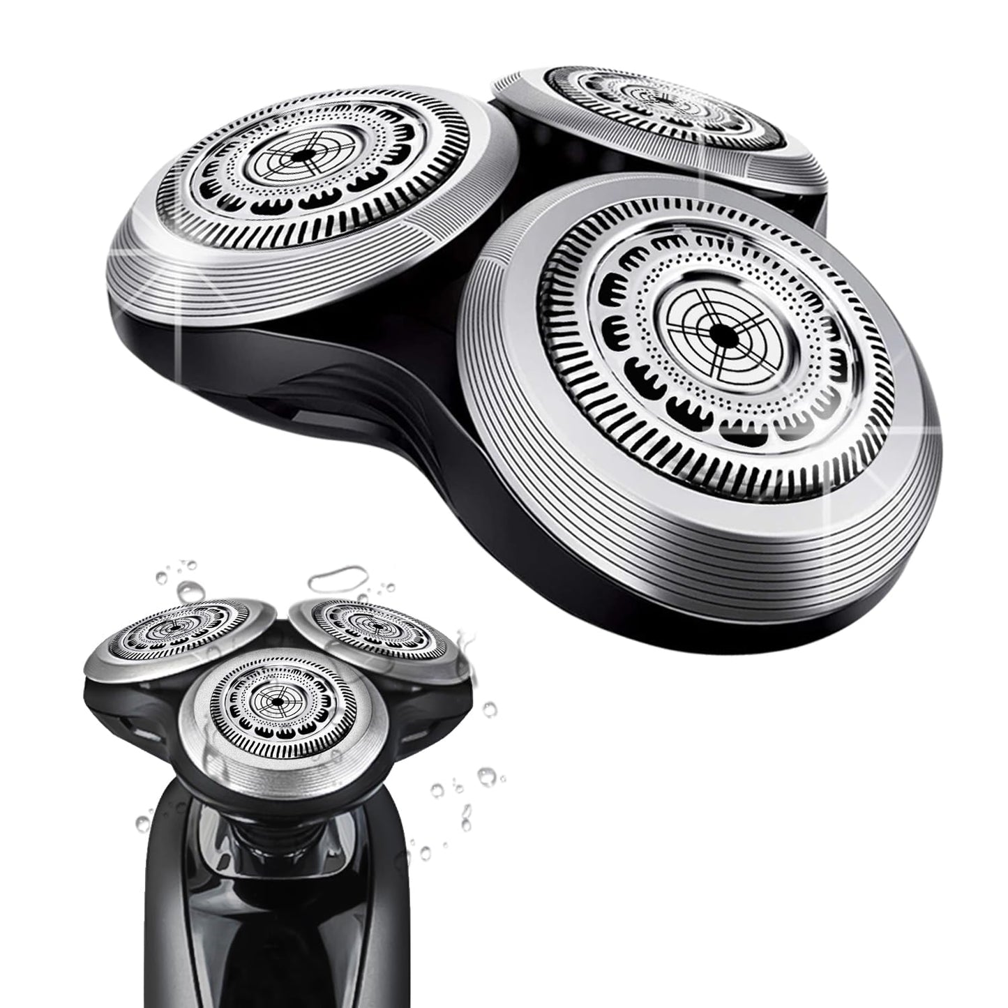 SH90 Replacement Rotary Heads for Philips Norelco Shavers Series 9000, New Version of Metal Wheel Buckle and Upgrade Double-Layer Precision Blades Beauty and Personal Care Durimi