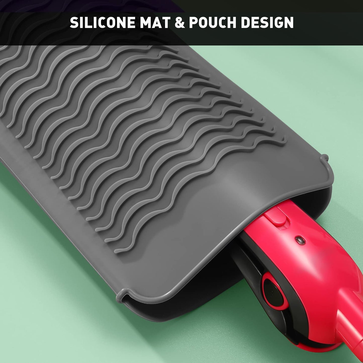 ZAXOP Resistant Silicone Mat Pouch for Flat Iron, Curling Iron,Hot Hair Tools (Grey) Beauty & Personal Care ZAXOP