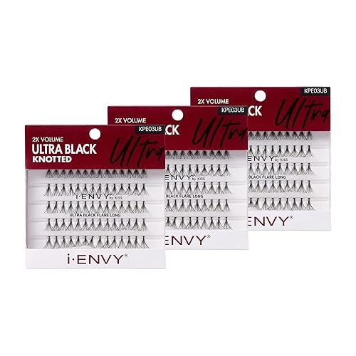 iENVY Ultra Black Individual Lashes 3 Pack Long Black Beauty & Personal Care i•ENVY