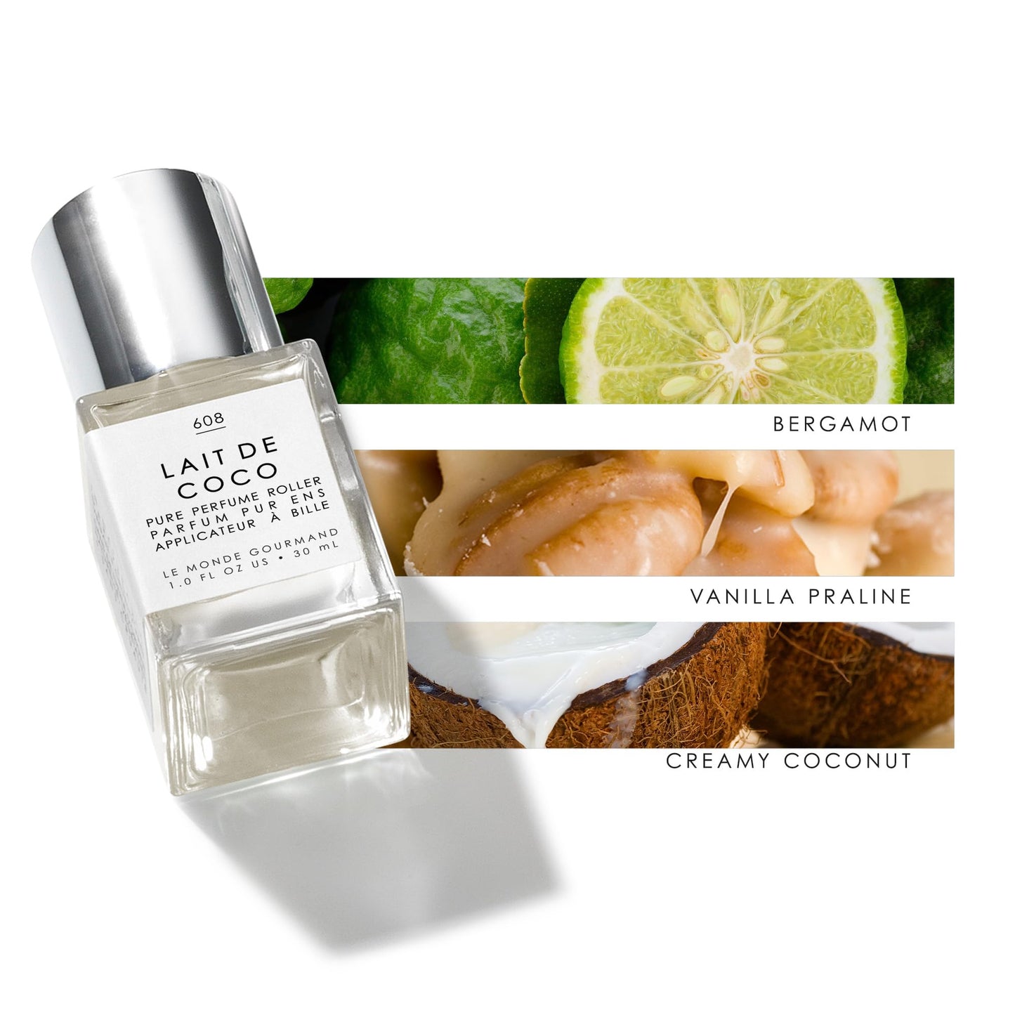 Le Monde Gourmand Lait de Coco Perfume Oil - 1 fl oz (30ml) - Fresh, Creamy, Clean with Vanilla and Coconut Fragrance Notes Beauty & Personal Care Le Monde Gourmand