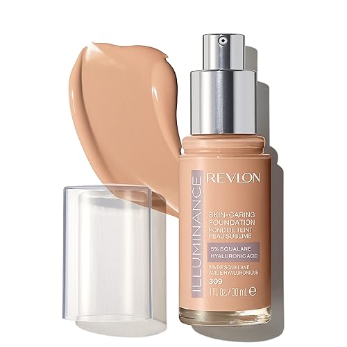 Revlon Illuminance Skin-Caring Liquid Foundation, Hyaluronic Acid, Hydrating and Nourishing Formula with Medium Coverage, 309 Toasted Beige, 1 fl oz Beauty & Personal Care REVLON