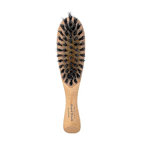 Phillips Brush Co Boar Bristle Beard Brush - Compact, Lightweight, Wooden Men's Grooming Tool for Facial Hair Beauty & Personal Care Phillips Brush