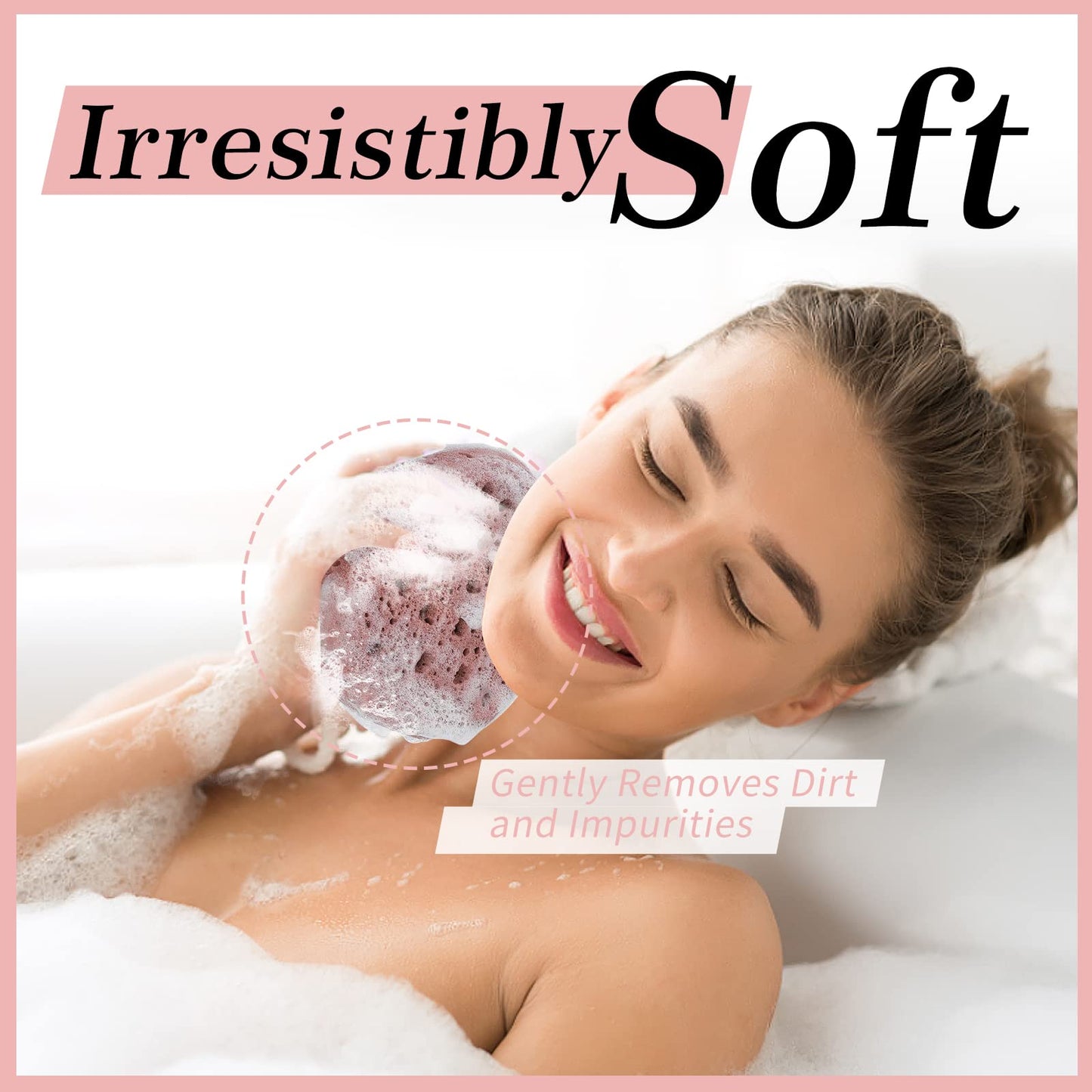KECUCO 3 Pcs Bath Sponge for Women, Men, Teenager, Body Wash Sponges Loofah Body Scrubber, 3 Colors & Large Size Shower Pouf Cleaning Loofahs Beauty & Personal Care KECUCO