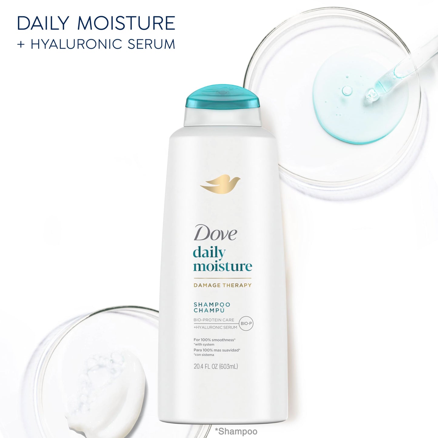 Dove Damage Therapy Shampoo Daily Moisture for Dry Hair Shampoo with Bio-Protein Care 20.4 fl oz Beauty & Personal Care Dove