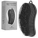 MainBasics Silicone Body Scrubber Dual-Sided Shower Loofah and Massaging Nodes (Black, Massage) Beauty & Personal Care MainBasics