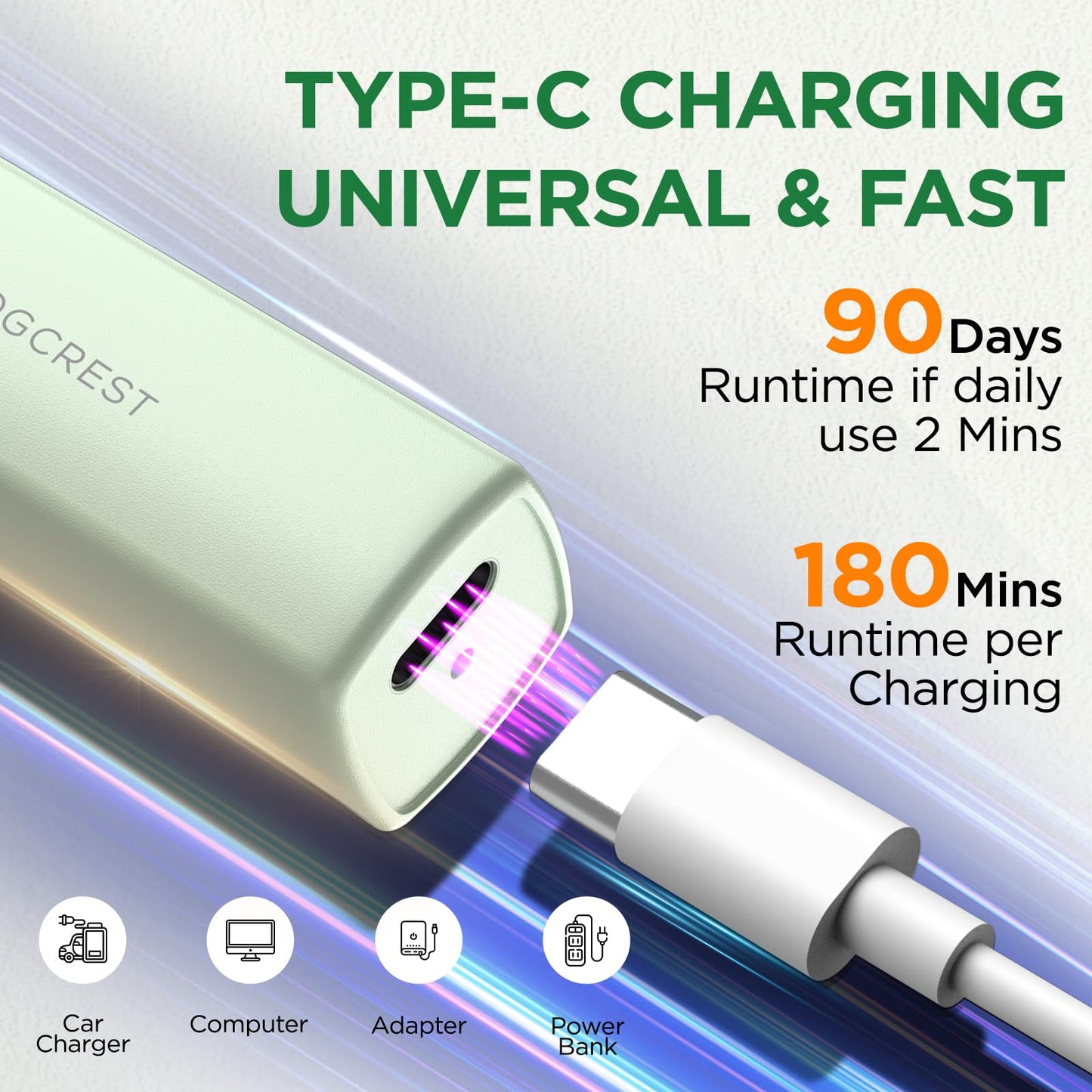 VOGCREST Hair Trimmer, 2 in 1 Facial Hair Remover & Eyebrow Trimmer for Women - Rechargeable, Portable, LED Light Beauty & Personal Care VG VOGCREST