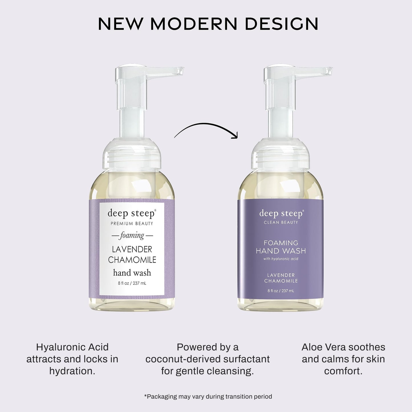 Deep Steep Foaming Hand Wash, Lavender Chamomile, 8 oz - Gentle Cleanser with Aloe, Argan Oil, Shea Butter & Hyaluronic Acid - Vegan, Clean Beauty Beauty & Personal Care Deep Steep