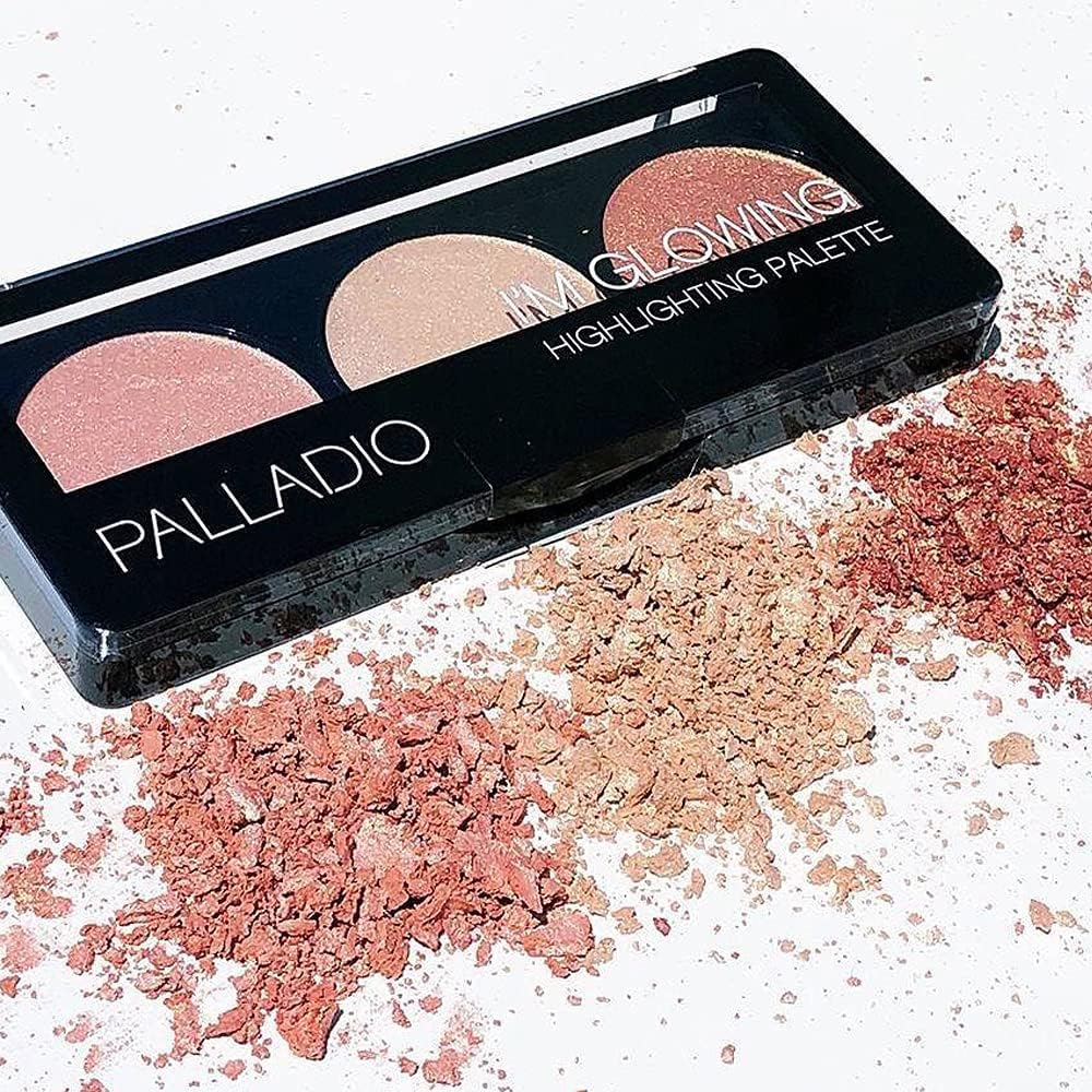 Palladio I'm Glowing Illuminating Highlighting Palette, Glow Bronzer Powder Makeup Set, High Pigmented Shimmery Colors, neutral Beauty & Personal Care Palladio