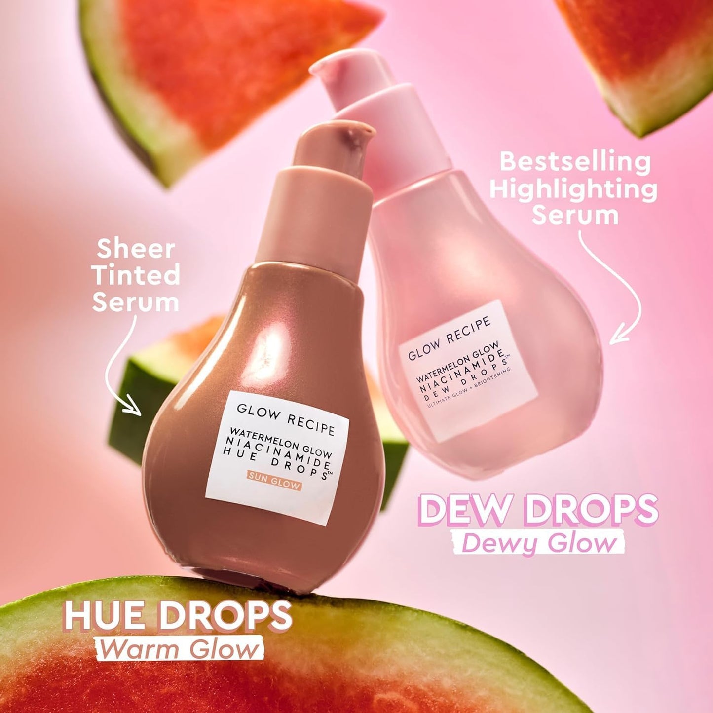 Glow Recipe Watermelon Niacinamide Dew Drops, Korean Niacinamide Serum Drops, Hydrating Face Serum + Primer & Liquid Highlighter, Hyaluronic Acid Beauty & Personal Care Glow Recipe