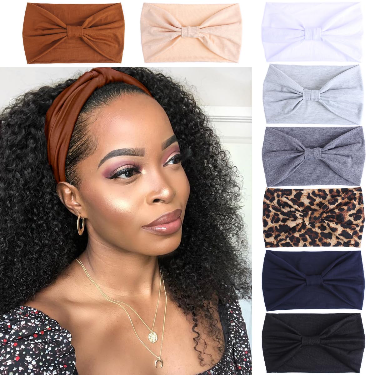 Kachanaa 8 Packs Large Wide Headbands for Women's Hair,Non Slip Soft African Bandeau Hair Bands Makeup Yoga Workout Running Sweat Hair Wraps Fashion Beauty and Personal Care Kachanaa Default Title