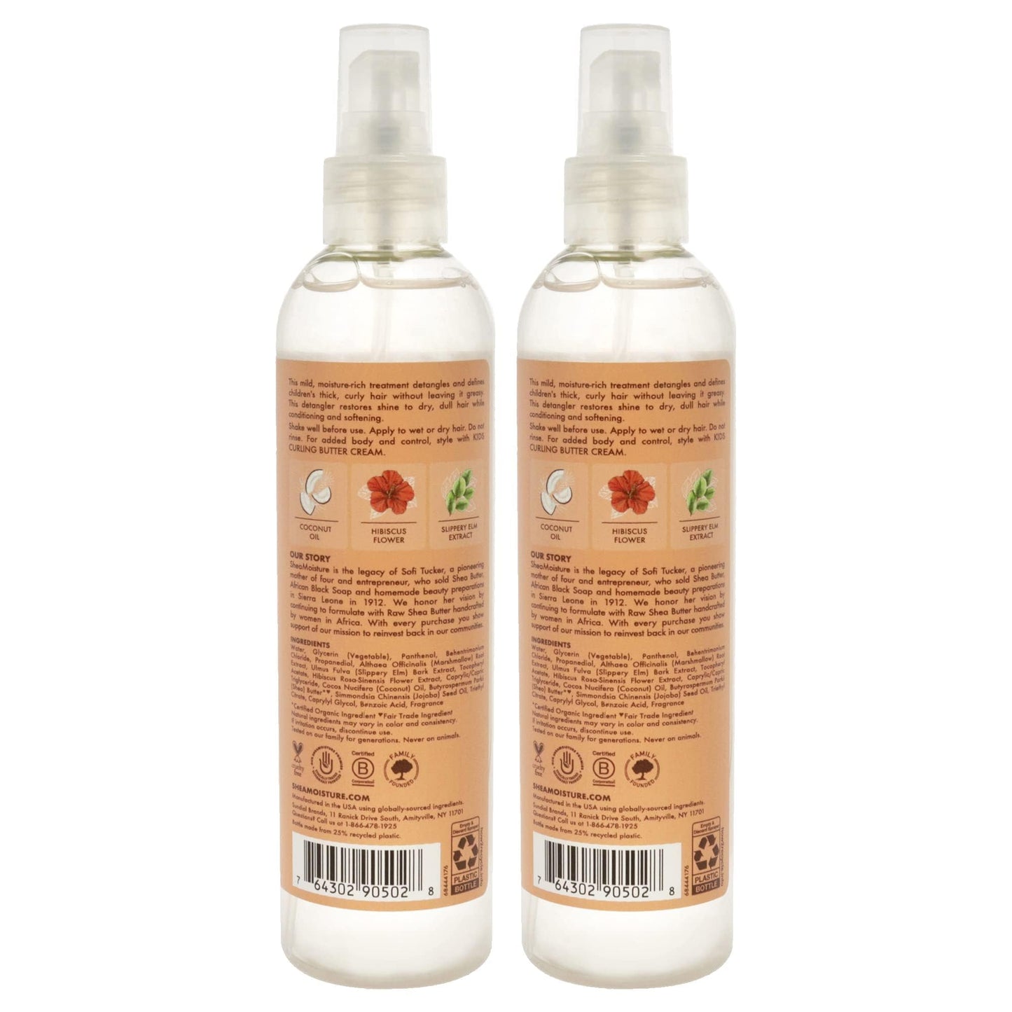 SHEA MOISTURE Coconut & Hibiscus Kids Extra-moisturizing Detangler 8 Fl Oz (Pack of 2) Beauty & Personal Care SheaMoisture