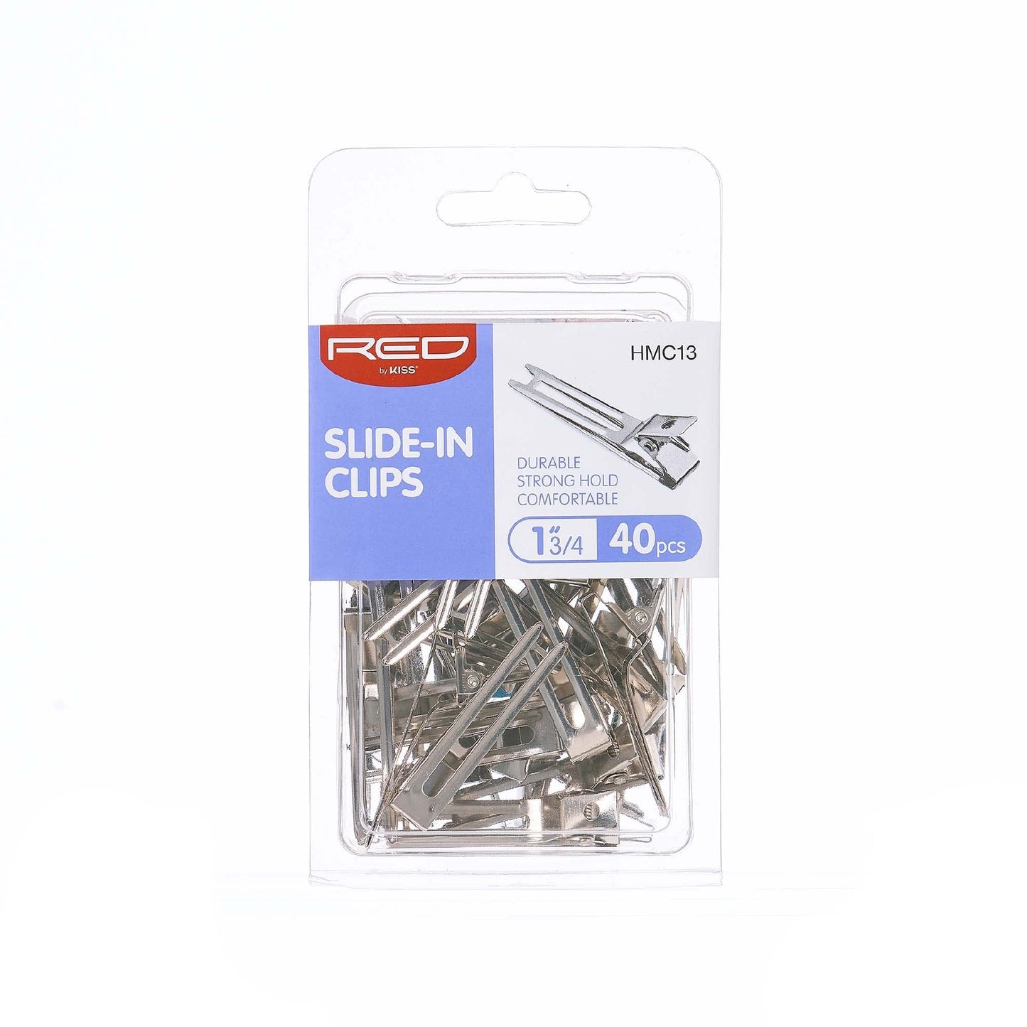 RED by Kiss 40pcs 1.75 Slide-In Hair Clips, 1 3/4" Durable Metal Curl Setting Clips for Hairdressing, Sectioning & Retwisting, Rust-Free Hair Pins Beauty & Personal Care Red by Kiss