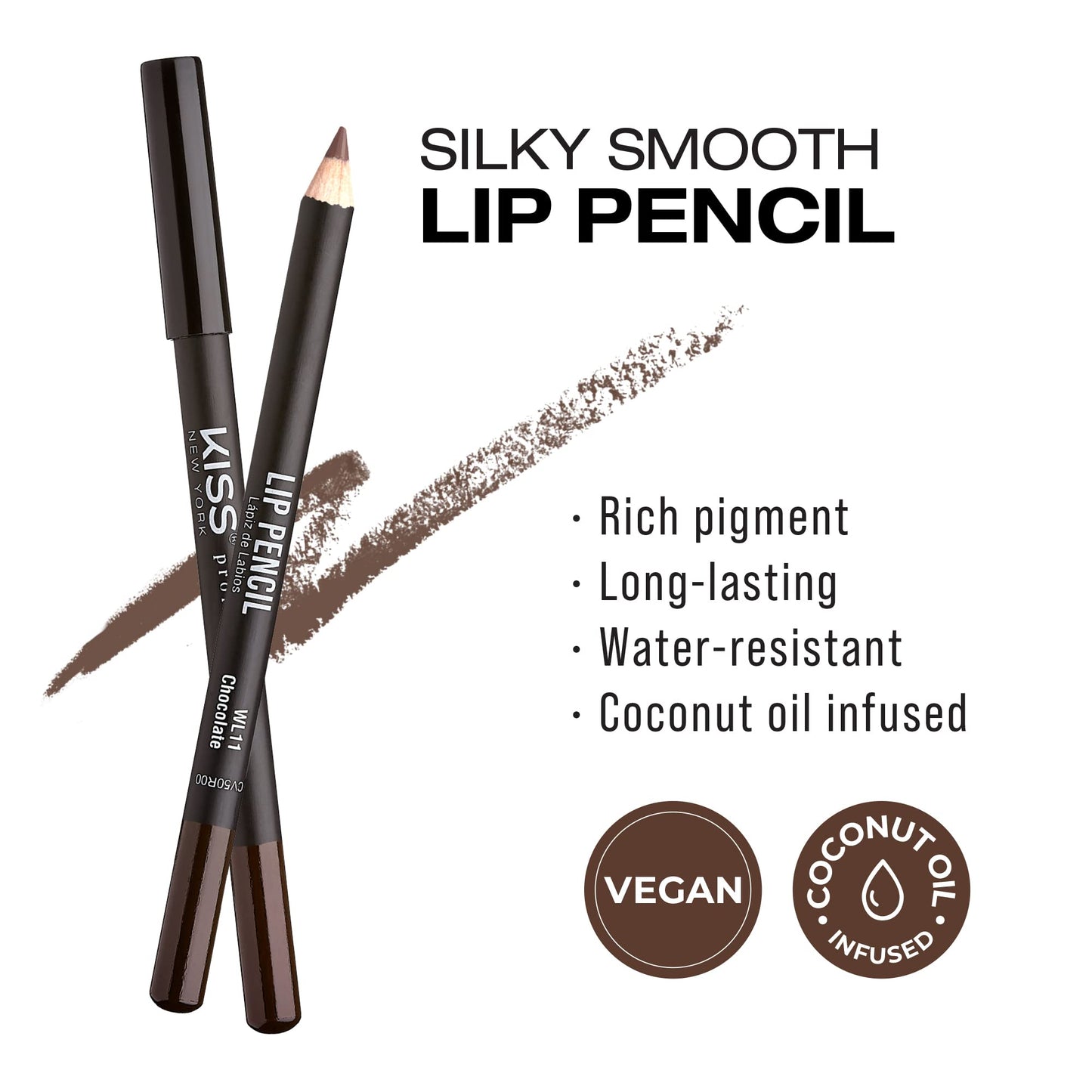 Kiss New York Professional Slim Long-Wear Lip Liner Pencil, Matte Finish Beauty & Personal Care Kiss