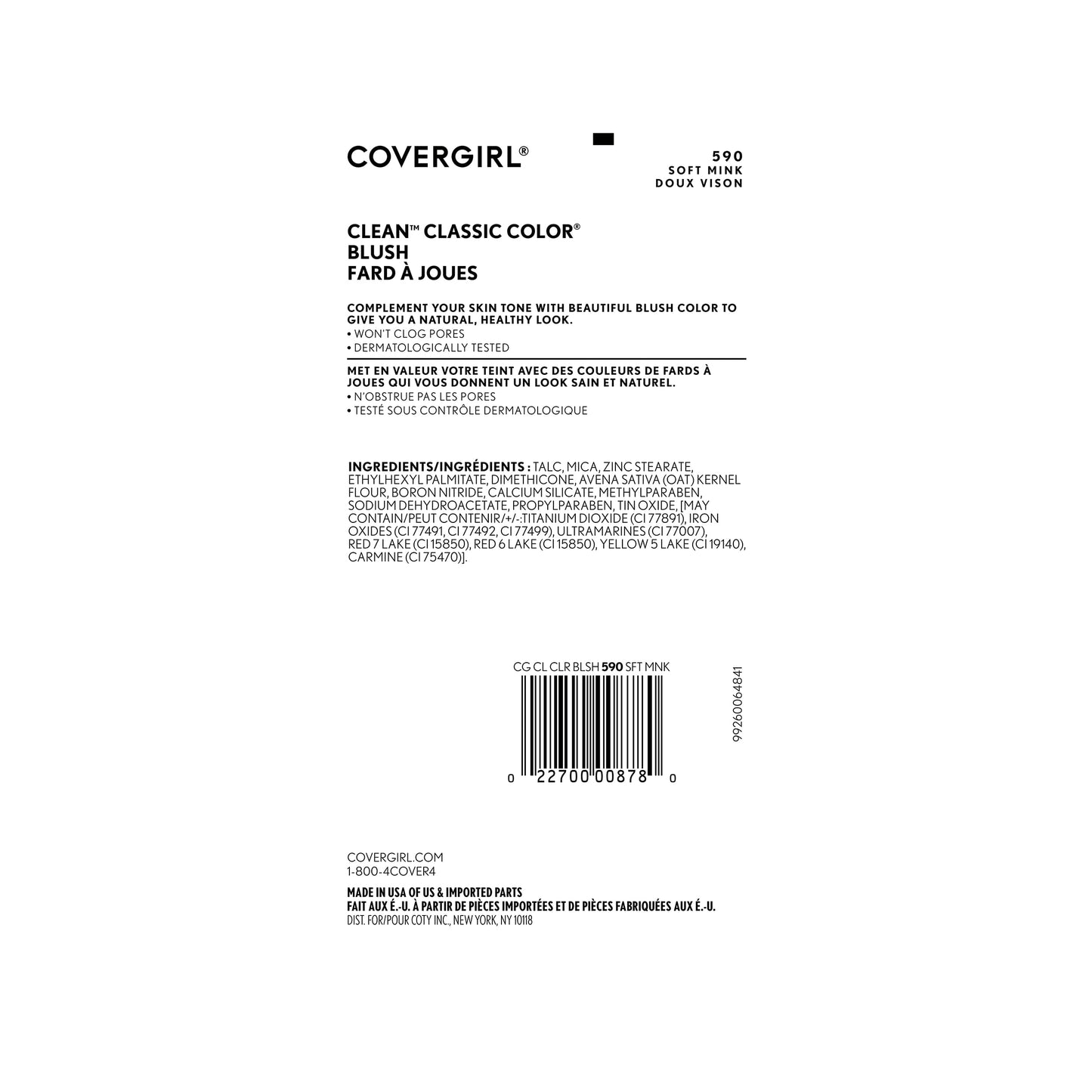 CoverGirl Classic Color Blush Soft Mink(N) 590, 0.27-Ounce Pan (Pack of 2) Beauty & Personal Care COVERGIRL