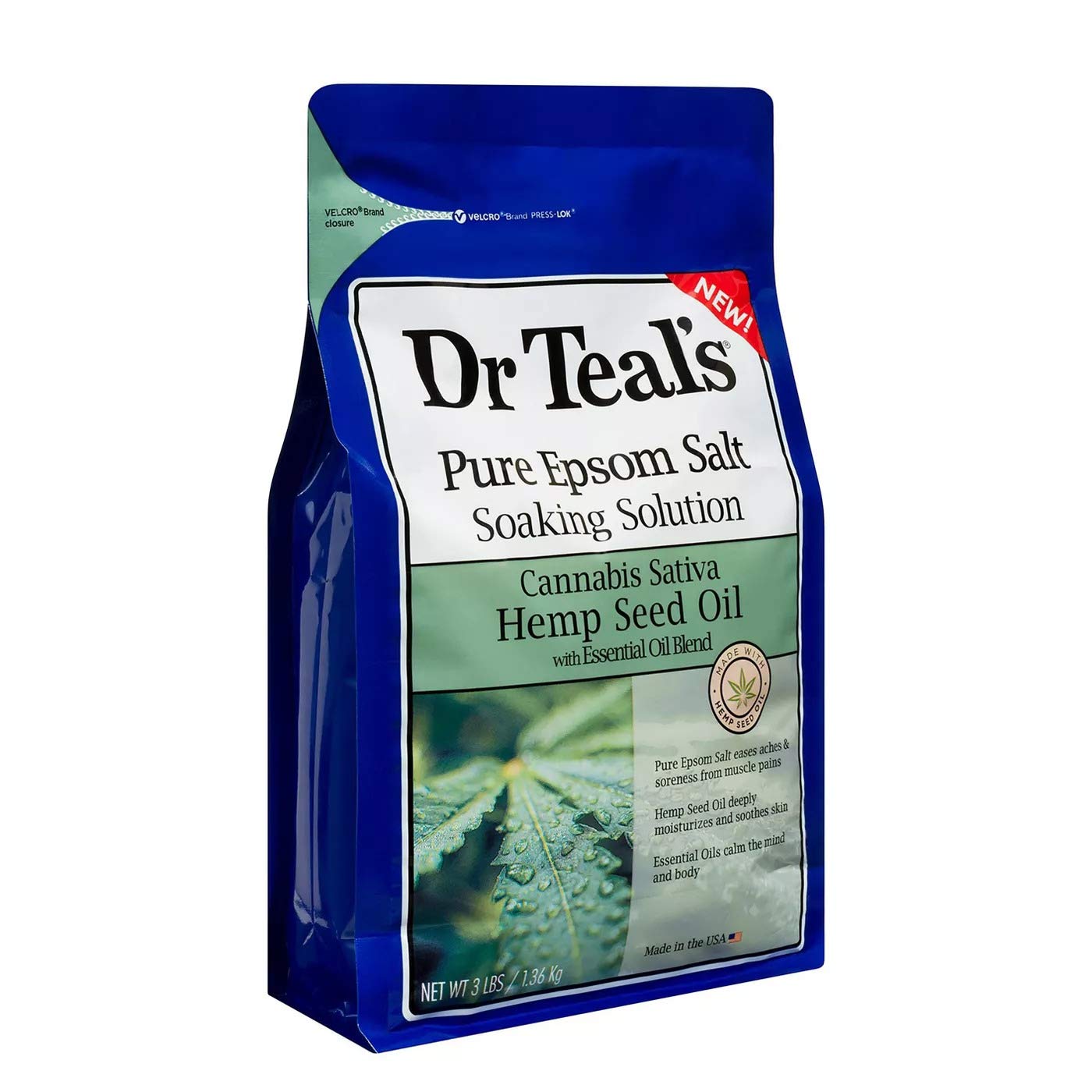 Dr Teal's Pure Epsom Salt Bath Variety Gift Set (2 Pack, 3lbs Ea.) - Soothe & Sleep Lavender & Hemp Seed Oil Soaking Solutions - Essential Oils Ease Beauty and Personal Care Dr Teal's