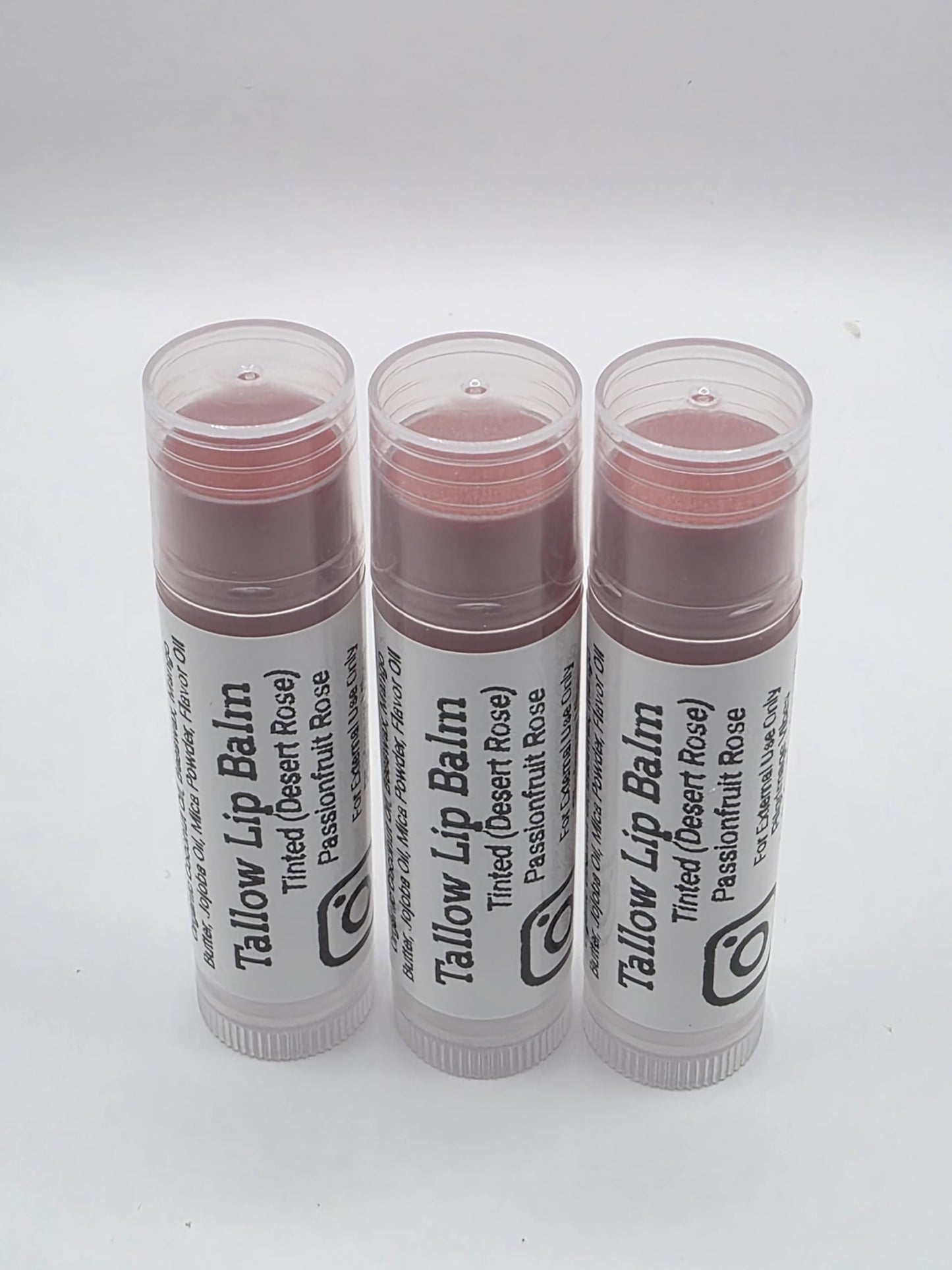 Tallow Lip Balm (3 Pack) (Tinted Desert Rose) Passionfruit Rose Scent, Handmade Grass Fed Beef Tallow Lip Balm with Nourishing Oils Beauty and Personal Care Pilgrimage Vibes