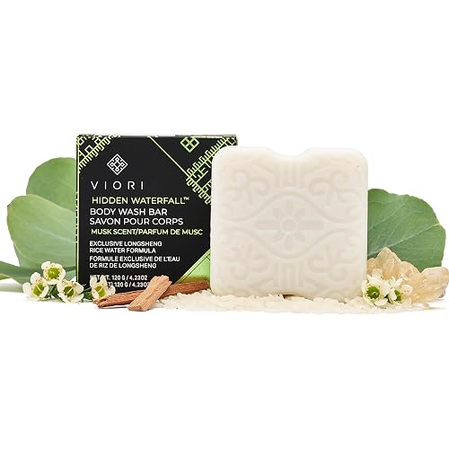 Viori Hidden Waterfall Body Wash Bar Soap - Sweet Musk Organic Soap Bar - Extra Moisturizing Natural Body Soap Beauty & Personal Care Viori