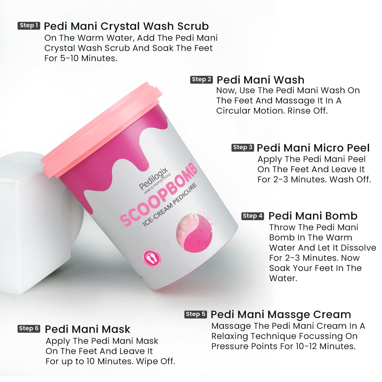 O3+ Pedilogix Scoop Bomb Pedicure with Bath Bomb for Soft & Moisturised Feet - 100g+10ml Beauty and Personal Care O3+