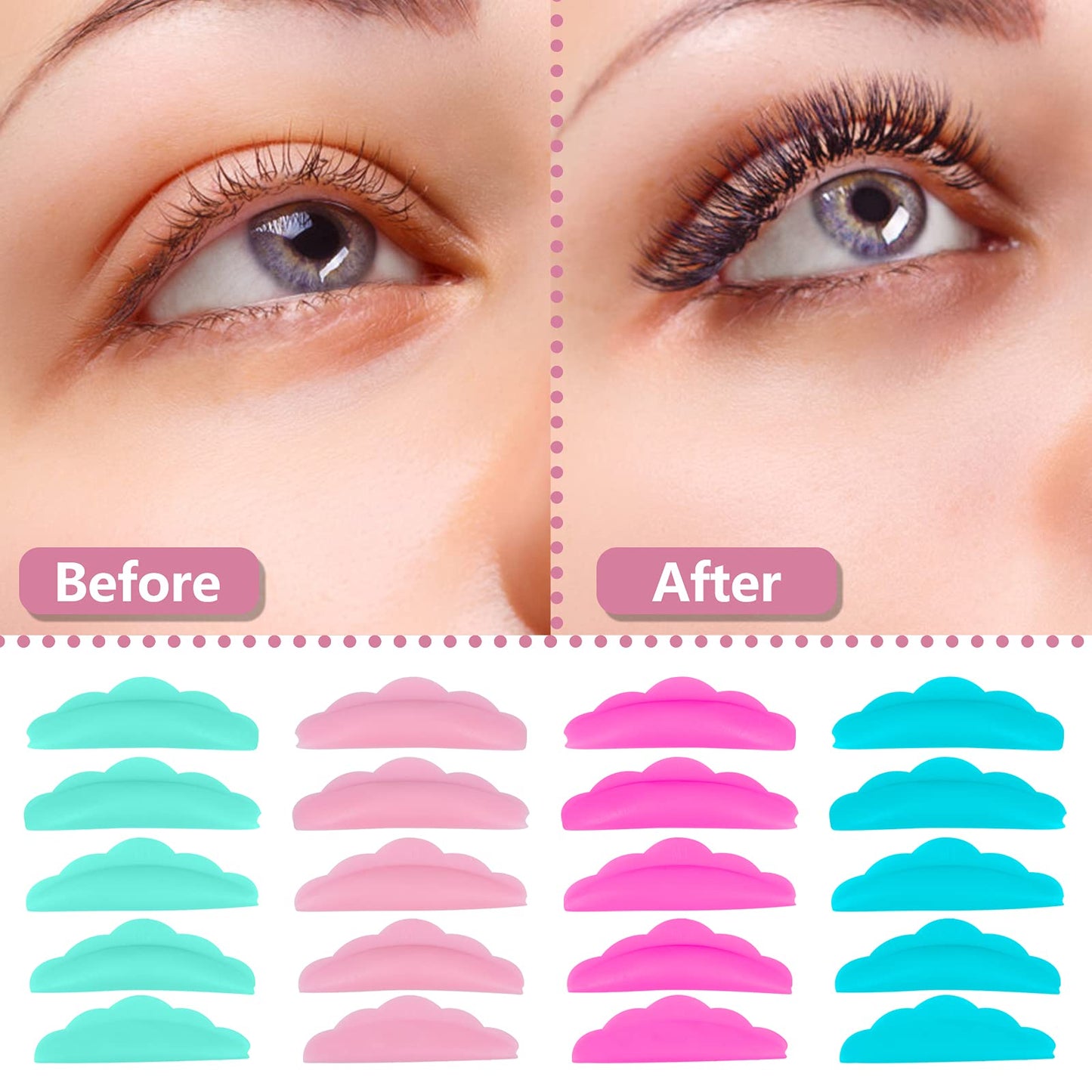 60 Pcs Silicone Eyelash Perming Curler Lash Lift Rods Set 5 Size Reusable Eyelash Lift Pads and Y Shape Eyelash Brush Lash Lift Pads Brush Grafting Beauty & Personal Care DAGUANZHI