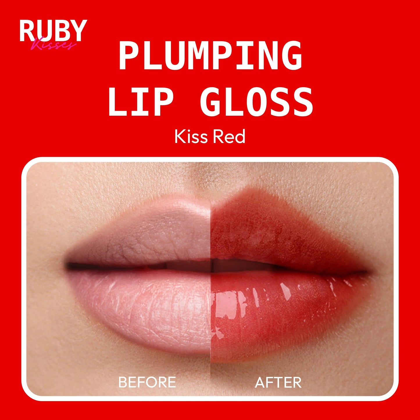 Ruby Kisses Hyaluronic Lip Gloss, High-Shine Volumizing Plumping Hydrating Beauty & Personal Care Ruby Kisses