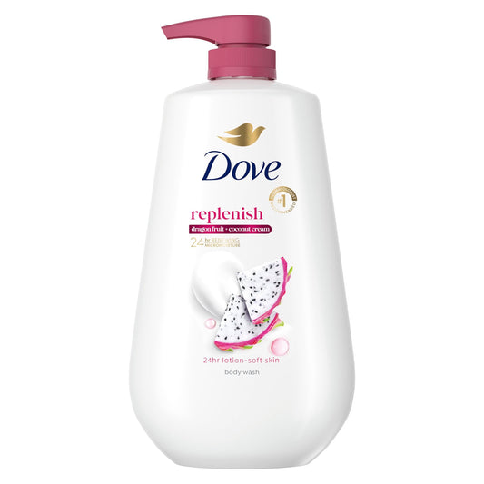 Dove Body Wash Replenish Dragon Fruit and Coconut Cream For 24hr Lotion-Soft Skin Moisturizing Skin Cleanser with No Sulfates No Parabens 30.6 oz Beauty & Personal Care Dove