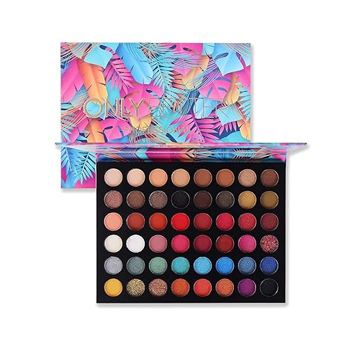 ONLYBETTER Eyeshadow Palette Glitter 48 Colors Bright Colorful Shimmer Eye Shadow Makeup Palette High Pigmented Metallic Color Eye Shadow Powder Easy Beauty & Personal Care ONLYBETTER