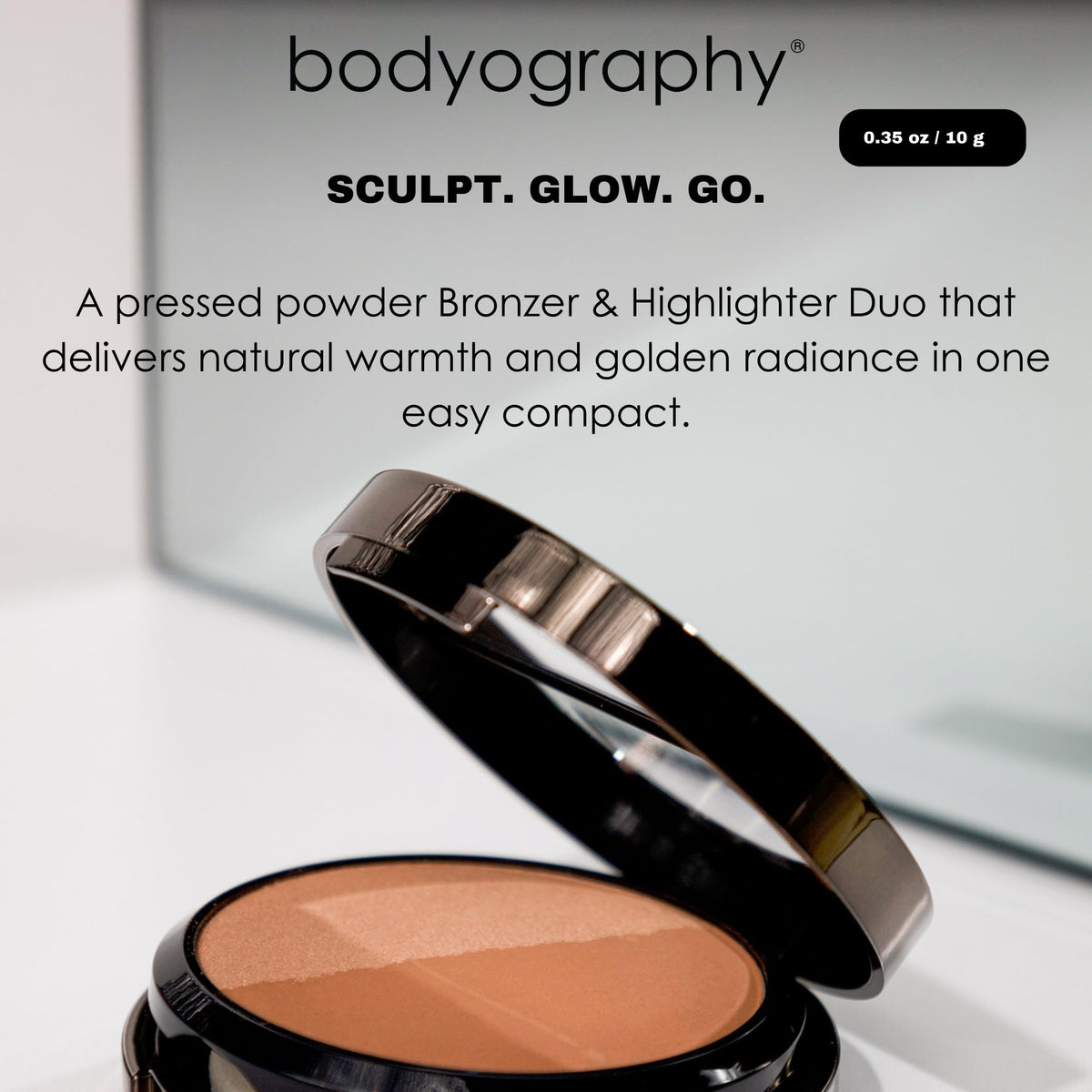 Bodyography Sunsculpt Bronzer & Highlighter Duo | Matte Bronzer & Golden Highlighter Compact | Silky, Buildable, Non-Comedogenic Powder for All Skin Beauty & Personal Care Bodyography