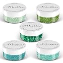 MARBLERS Cosmetic Grade Fine Glitter 5-Pack [Green Grin] 0.90oz (25g) | Non-Toxic | Vegan | Cruelty-Free | Eyeshadow, Nail Polish, Nail Art | Beauty & Personal Care MARBLERS