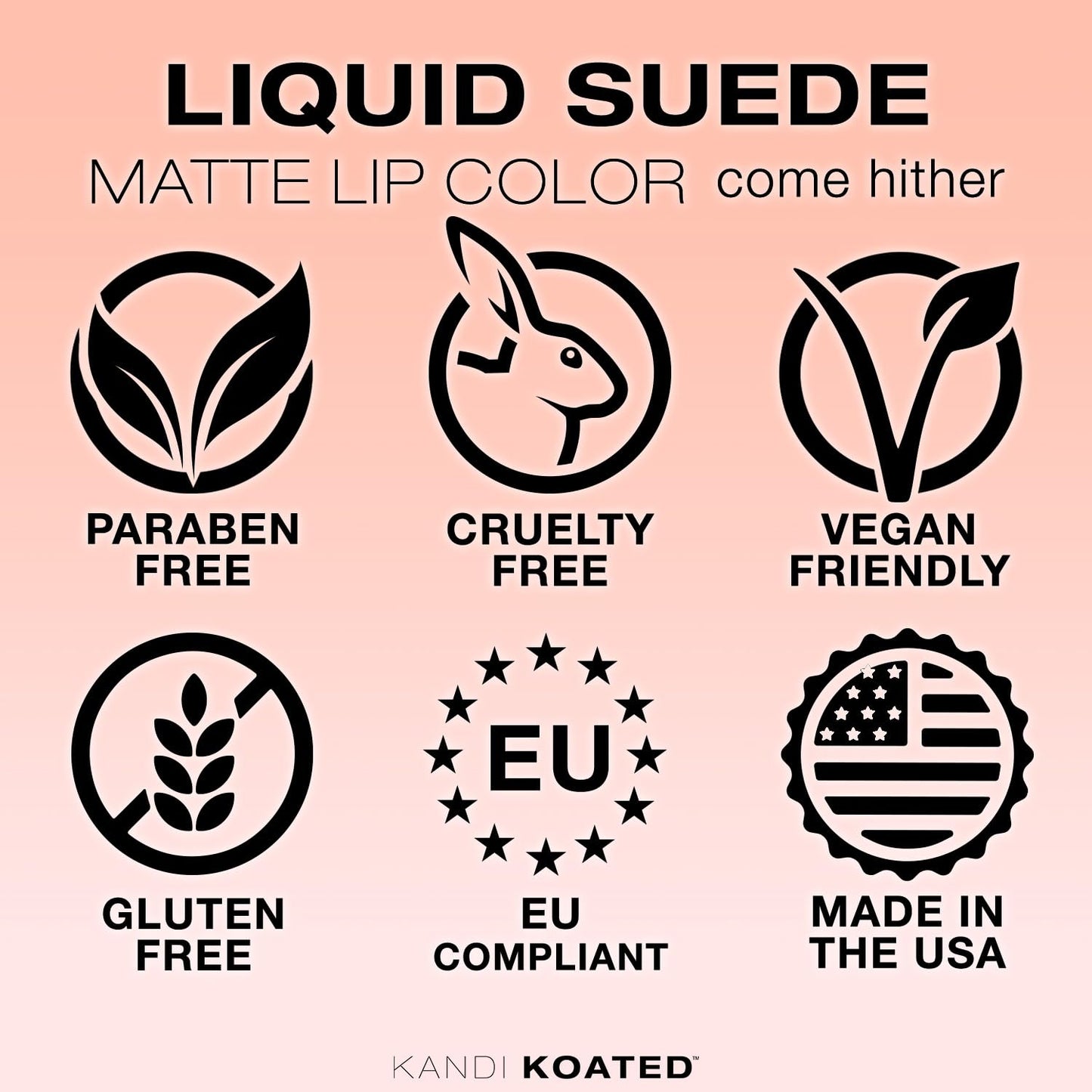 Kandi Koated Liquid Suede Lipstick [Come Hither] Liquid Matte Lip Color | Intense Color Options, Non-Sticky, Paraben-Free, Cruelty-Free | Beauty & Beauty & Personal Care Kandi