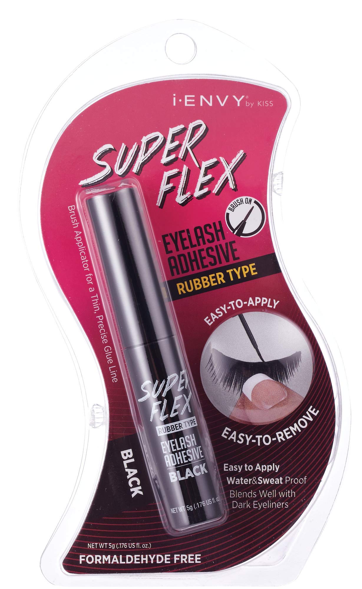 i•Envy Super Flex Brush Eyelash Adhesive Rubber Type Black 0.176 oz KPEG07 Beauty & Personal Care i•ENVY