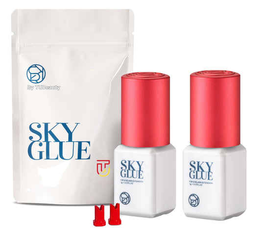 2 Bottles Sky Glue S+ for Eyelash Extension 5ml - Powerful Strong Professional Black Bonding Adhesive for Lash Extensions / 1-2s Fast Drying / 6-8 Beauty & Personal Care TUBeauty