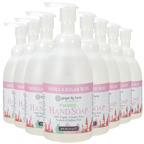Ginger Lily Farms Botanicals All-Purpose Foaming Hand Soap Refill, 100% Vegan & Cruelty-Free, Vanilla Sugar Bliss Scent, 20 Fl Oz (Pack of 8) Beauty & Personal Care Ginger Lily Farms