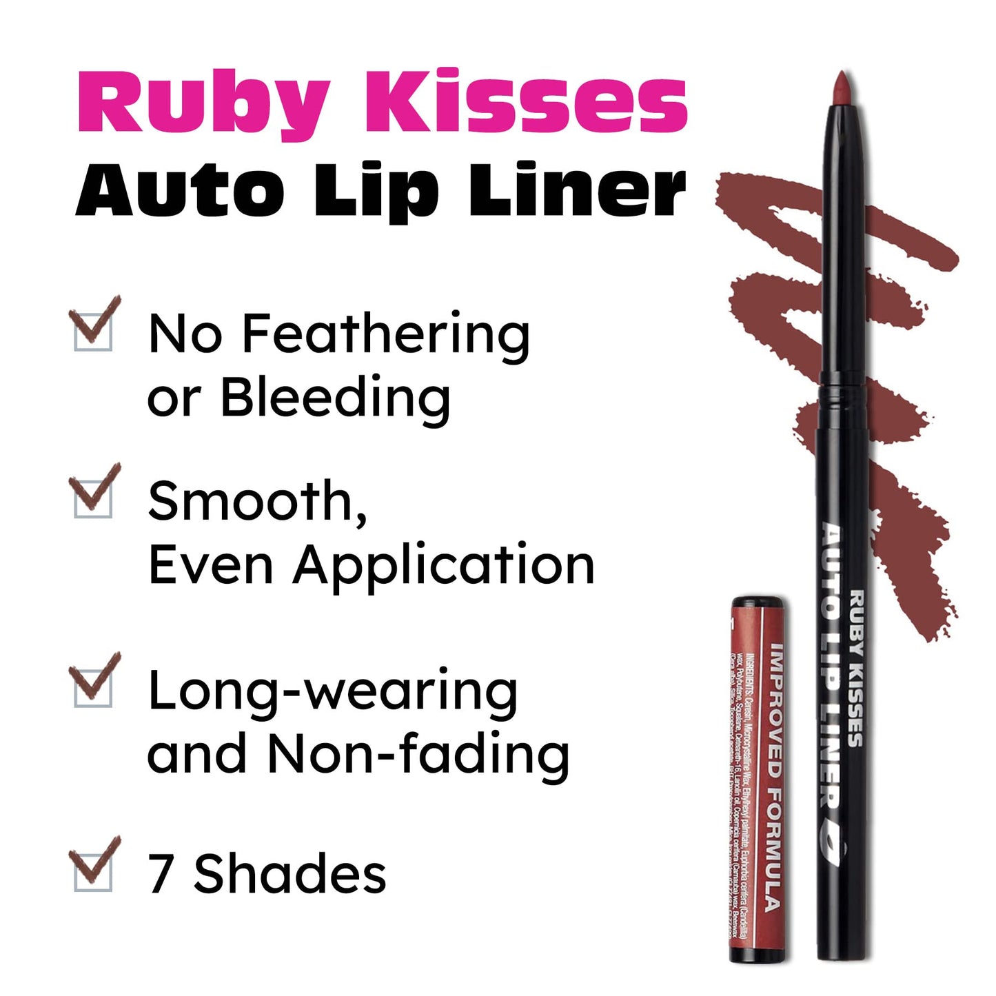 Ruby Kisses Auto Lip Liner (Plum) Beauty & Personal Care Ruby Kisses