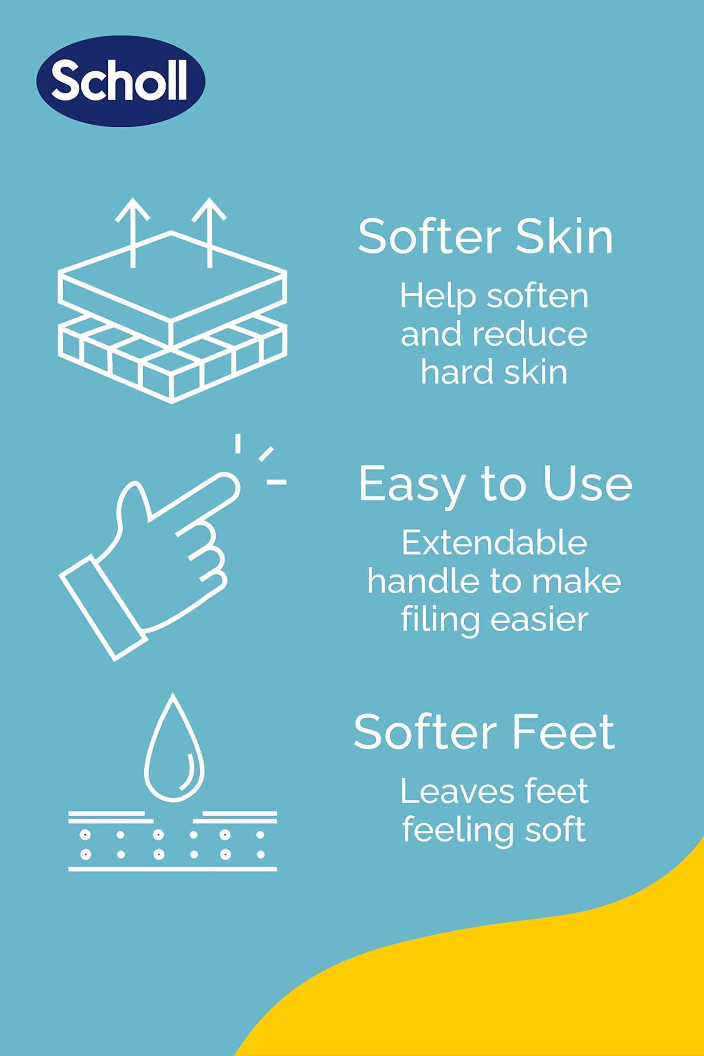 Scholl Hard Skin Foot File - Double Action Footfile for Hard Skin Removal and Rough Skin Smoothing, Soft Grip Extendable Handle for Comfortable Use Beauty & Personal Care Dr. Scholl's