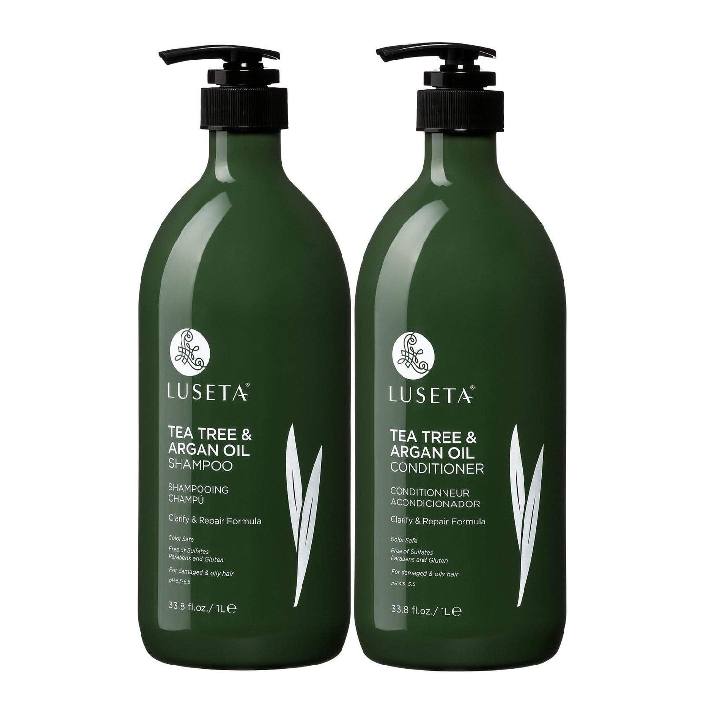 Luseta Tea Tree & Argan Oil Detangling Shampoo & Conditioner Set, 2 x 33.8 Oz Beauty & Personal Care L LUSETA