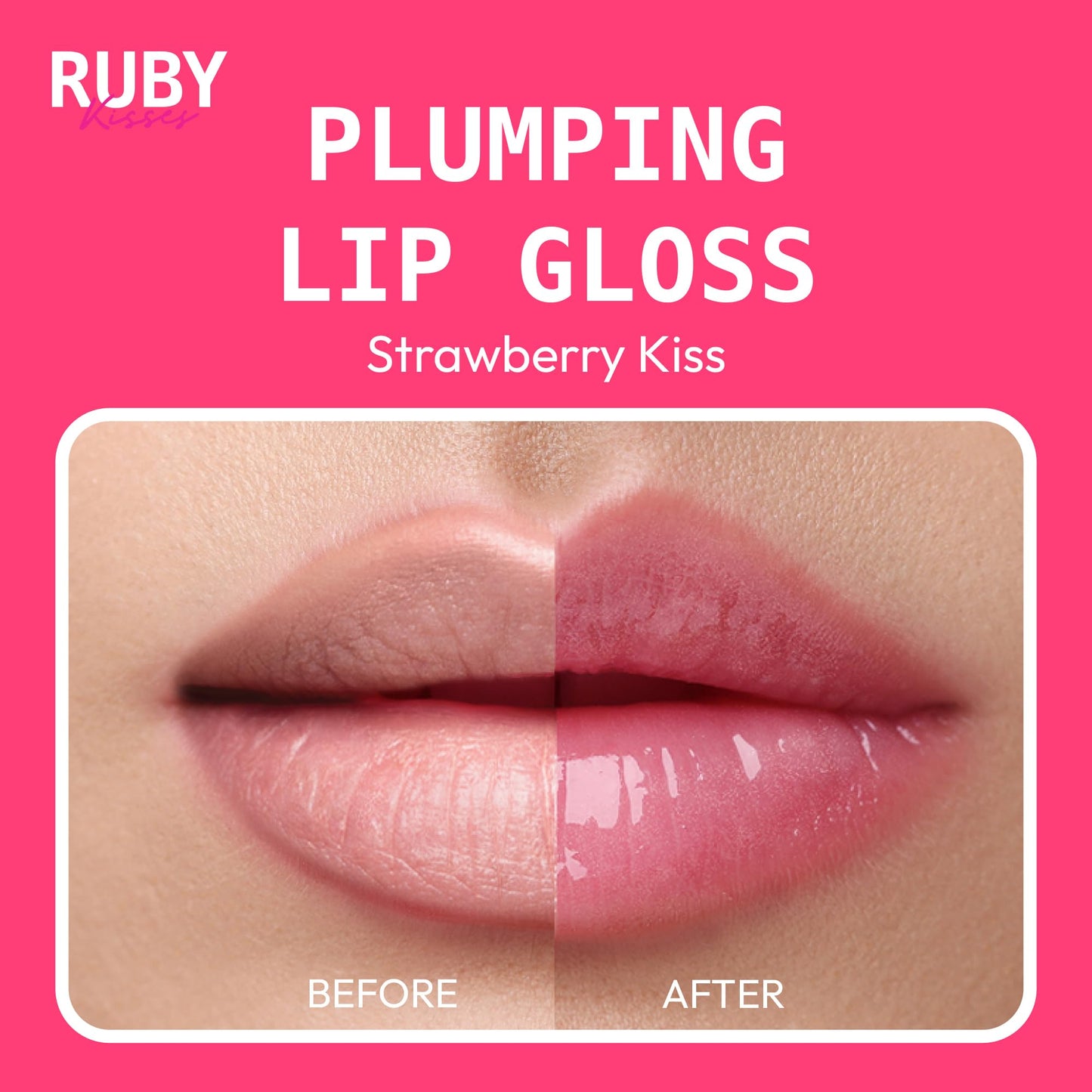 Ruby Kisses Hyaluronic Lip Gloss, High-Shine Volumizing Plumping Hydrating Beauty & Personal Care Ruby Kisses