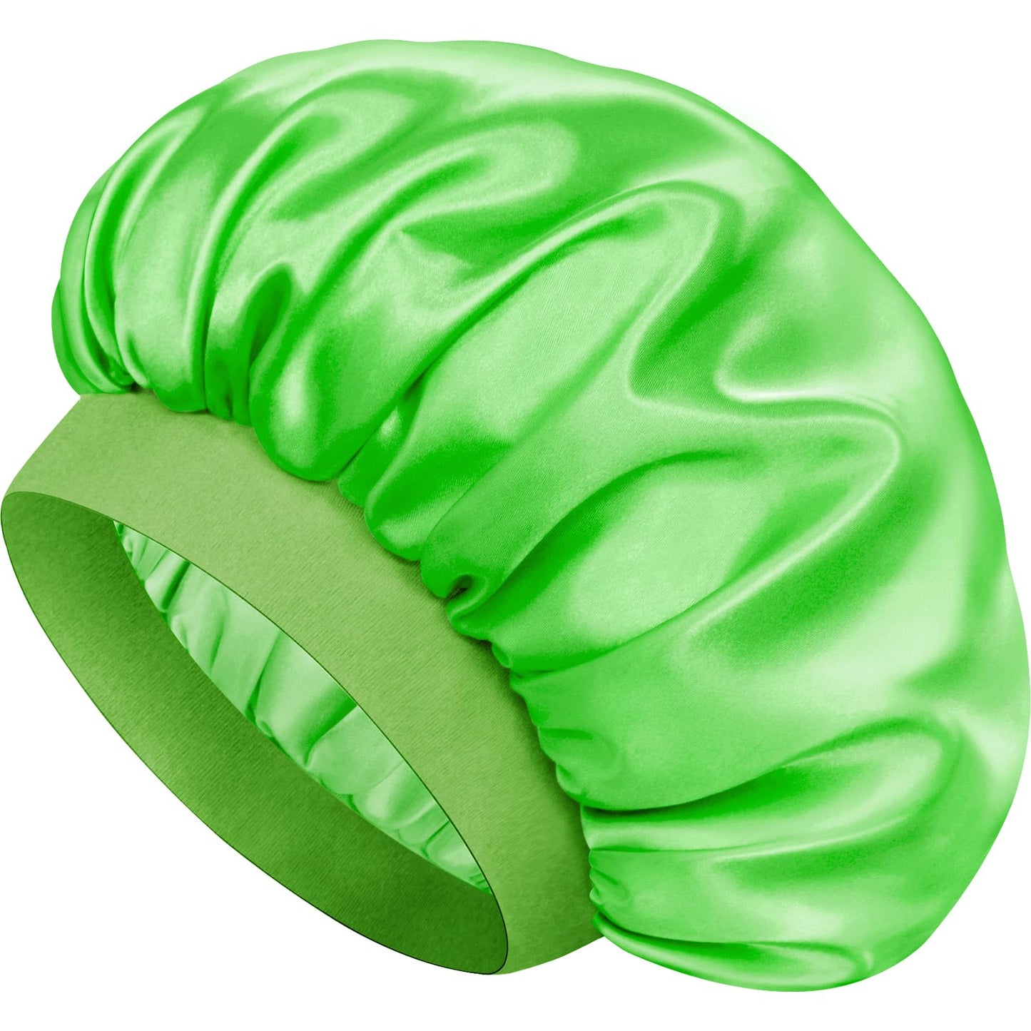 Doitory Satin Silk Bonnet for Sleeping, Double Layer Silk Sleep Cap for Men & Women, Soft Satin Lined Bonnet for Natural & Curly Hair(Light Green) Beauty and Personal Care Doitory Default Title