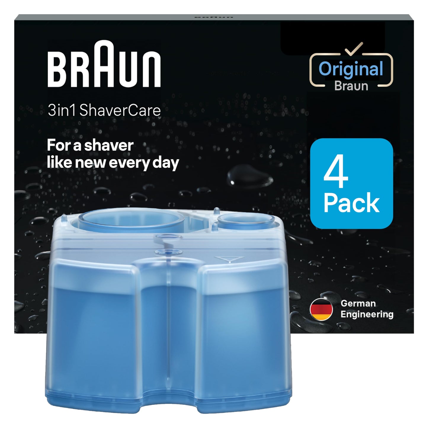 Braun Clean & Renew Refill Cartridges CCR, Replacement Shaver Cleaner Liquid Solution for Clean&Charge System, Pack of 4 Beauty and Personal Care Braun