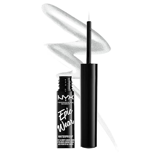 NYX PROFESSIONAL MAKEUP Epic Wear Metallic Liquid Liner, Long-Lasting Waterproof Eyeliner - Silver Metal Beauty & Personal Care NYX PROFESSIONAL MAKEUP