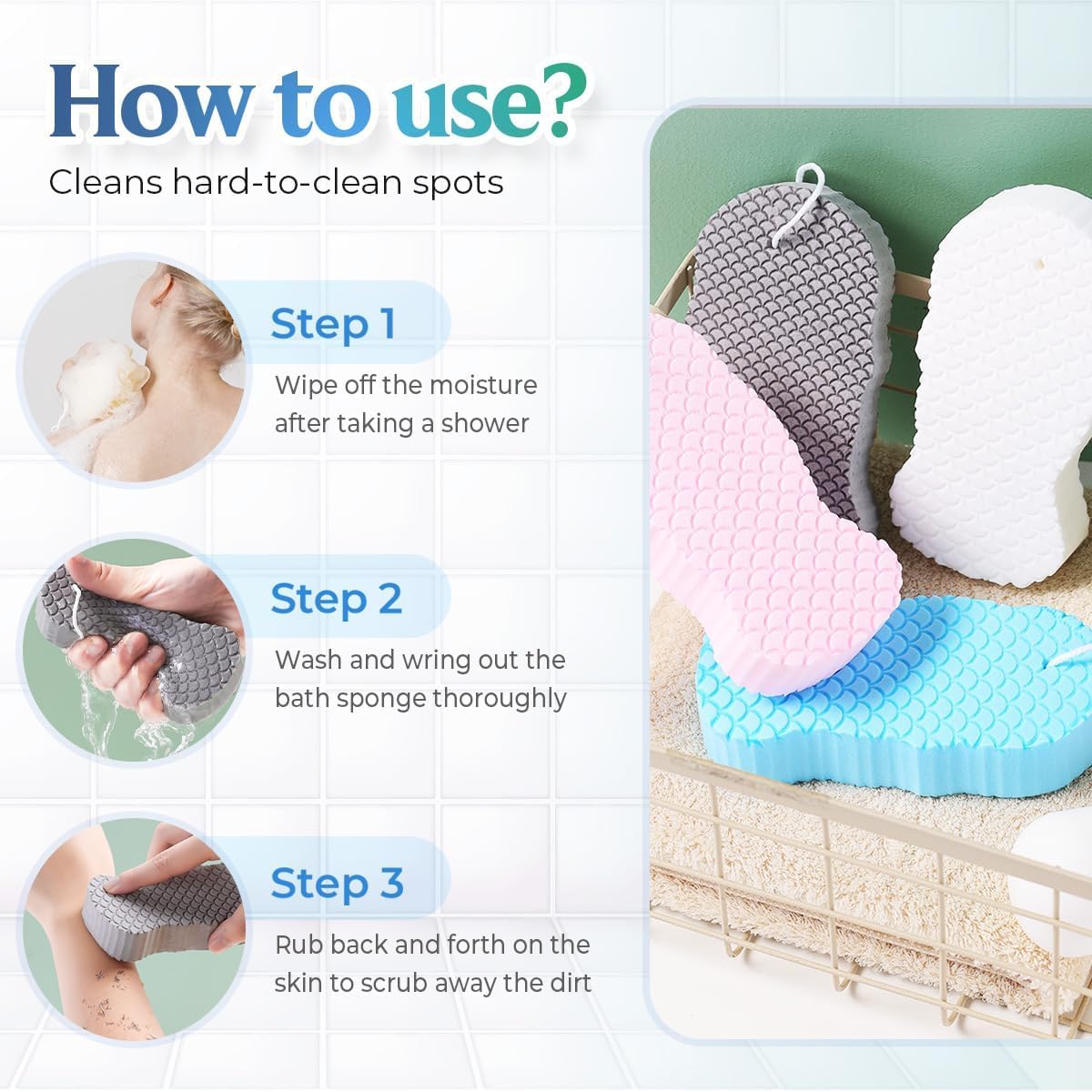 2026 New Exfoliating Sponges Super Soft Bath Sponge,Super Soft Exfoliating Bath Sponge, Exfoliating Bath Sponge for Adults (4 Pack) Beauty and Personal Care KTRolster