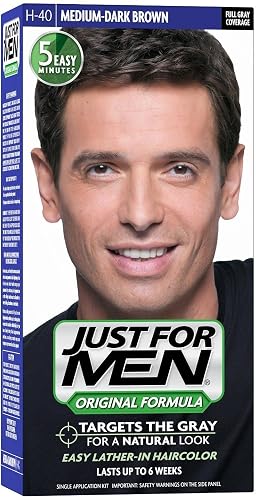 JUST FOR MEN Hair Color H-40 Medium Dark-Brown 1 ea (Pack of 9) Beauty & Personal Care Just for Men