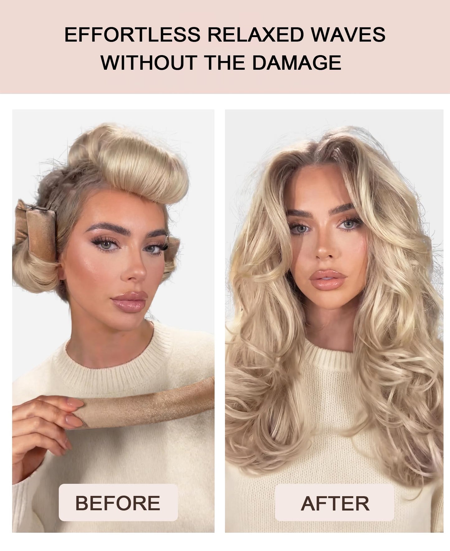 Classic Heatless Curls Overnight Rods - Upgraded Directional Grip Velvet Heatless Hair Curler to Sleep in No Heat Heatless Curling Flexi Rods Foam Beauty and Personal Care RIFFIN